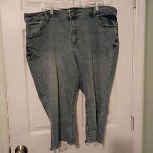 Lane Bryant Denim Cropped Jeans with Lace Hem